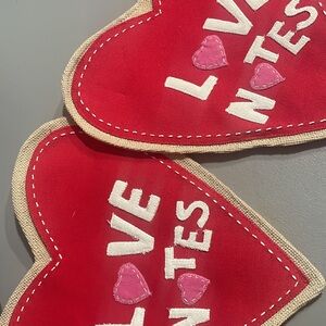 Pottery Barn Kids Red and Pink Heart Pouch